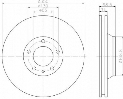 HELLA PAGID 8dd355121101 -  Диск тормозной вентилируемый